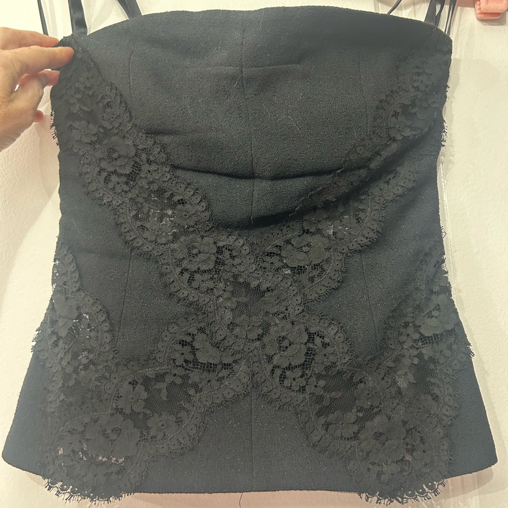 Dolce & Gabbana Black bustier lace top